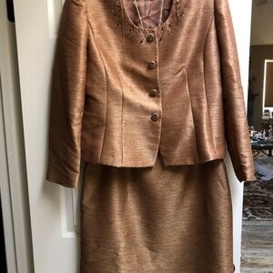 Tahari Bronze 2 Piece Dress Suit